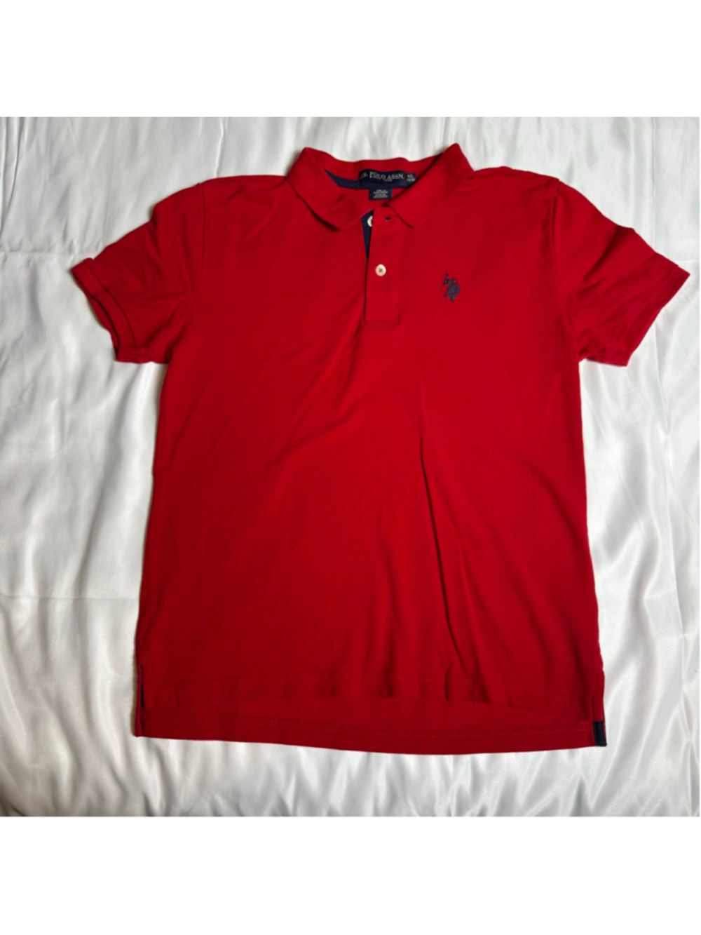 Boys U.S. Polo Assn. Red Navy Blue Polo Shirt XL 14-16